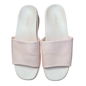Vionic Shoes Womens Size 7.5 Pink Trista Slide‎ Wedge Sandals Platform Comfort
